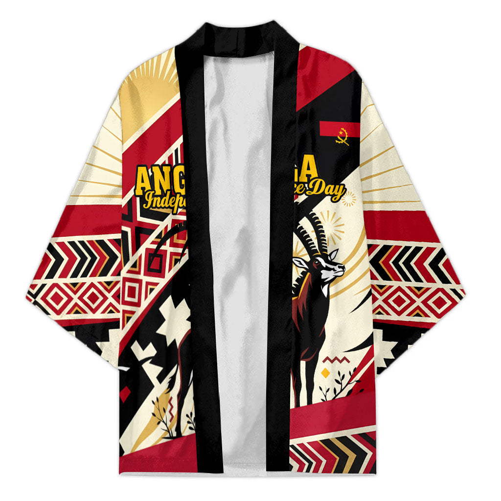 Angola Independence Day Antelope Kimono Flag Coat Of Arms Geometric African
