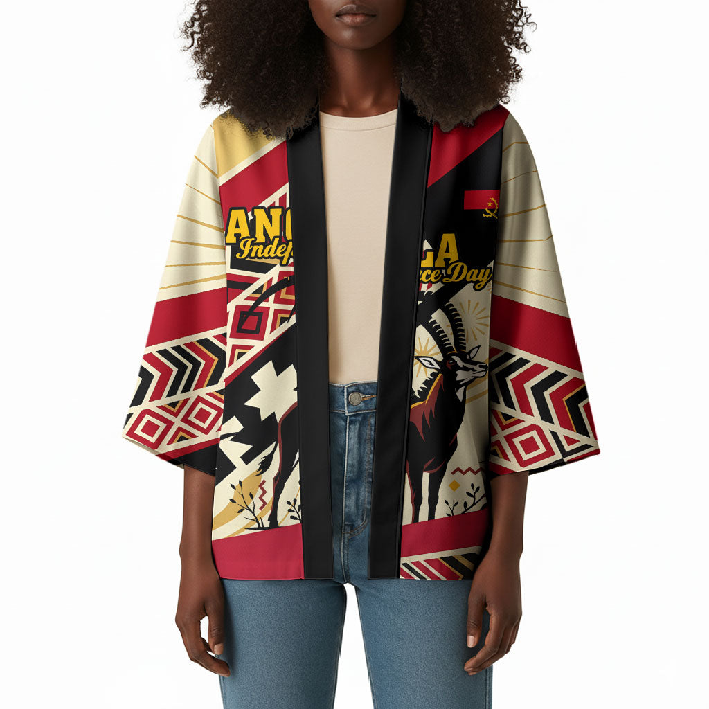 Angola Independence Day Antelope Kimono Flag Coat Of Arms Geometric African
