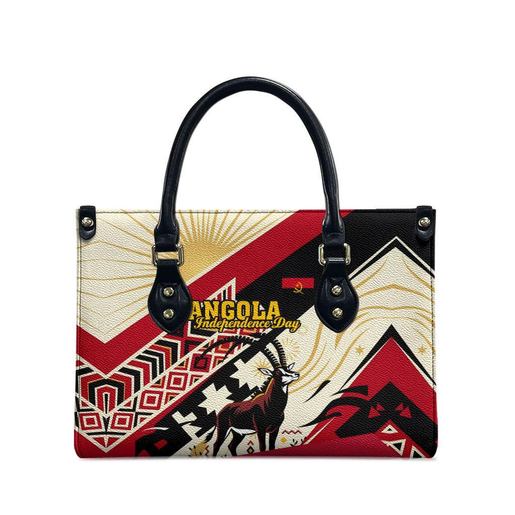 Angola Independence Day Antelope Leather Bag Flag Coat Of Arms Geometric African