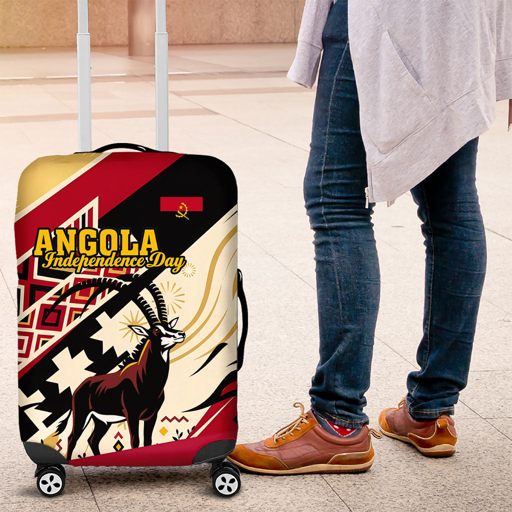 Angola Independence Day Antelope Luggage Cover Flag Coat Of Arms Geometric African