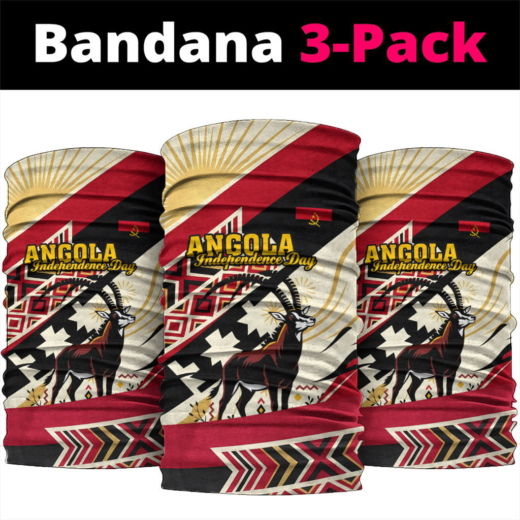Angola Independence Day Antelope Neck Gaiter Flag Coat Of Arms Geometric African