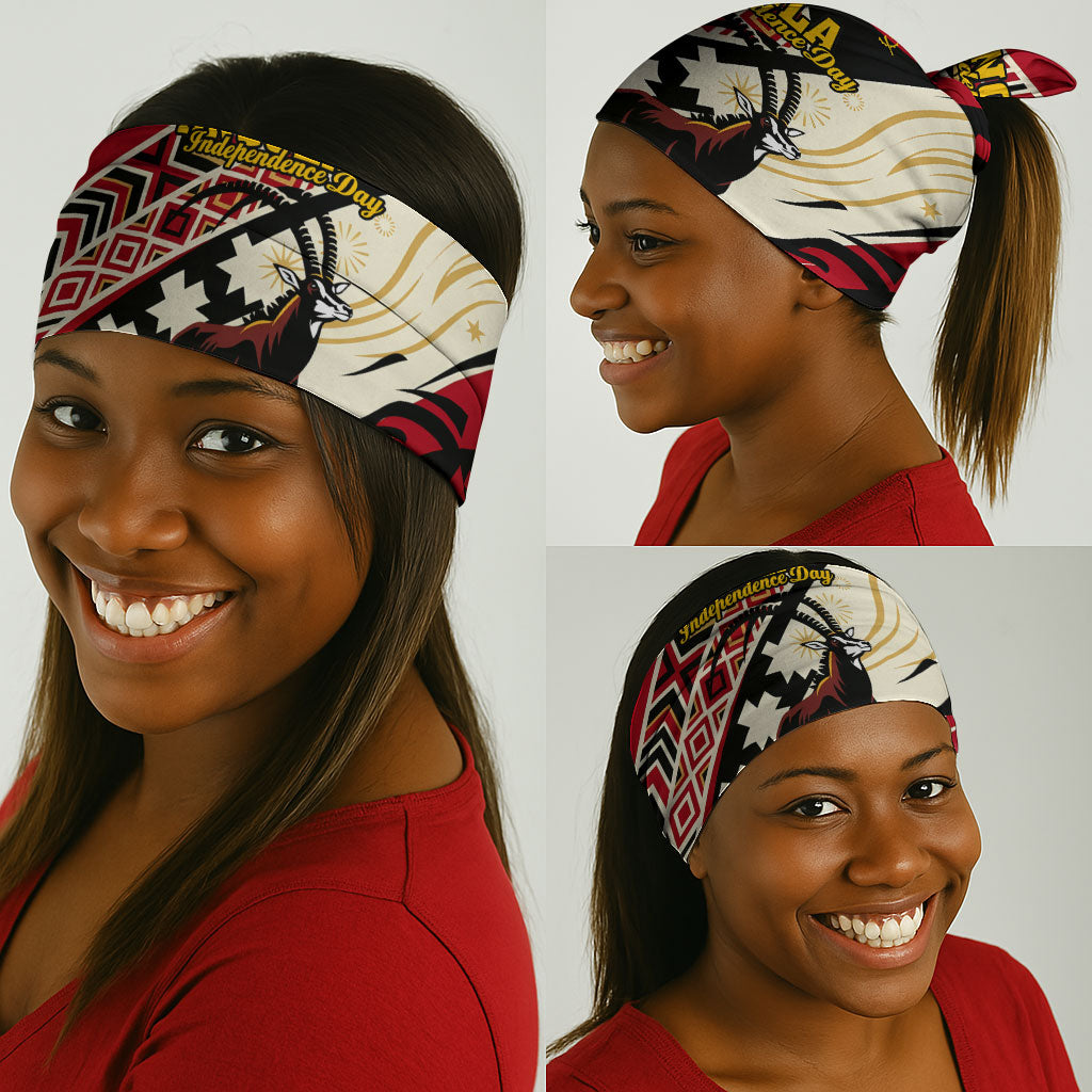Angola Independence Day Antelope Neck Gaiter Flag Coat Of Arms Geometric African