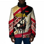 Angola Independence Day Antelope Padded Jacket Flag Coat Of Arms Geometric African