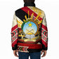 Angola Independence Day Antelope Padded Jacket Flag Coat Of Arms Geometric African