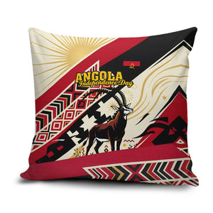 Angola Independence Day Antelope Pillow Cover Flag Coat Of Arms Geometric African