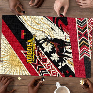 Angola Independence Day Antelope Puzzle Flag Coat Of Arms Geometric African