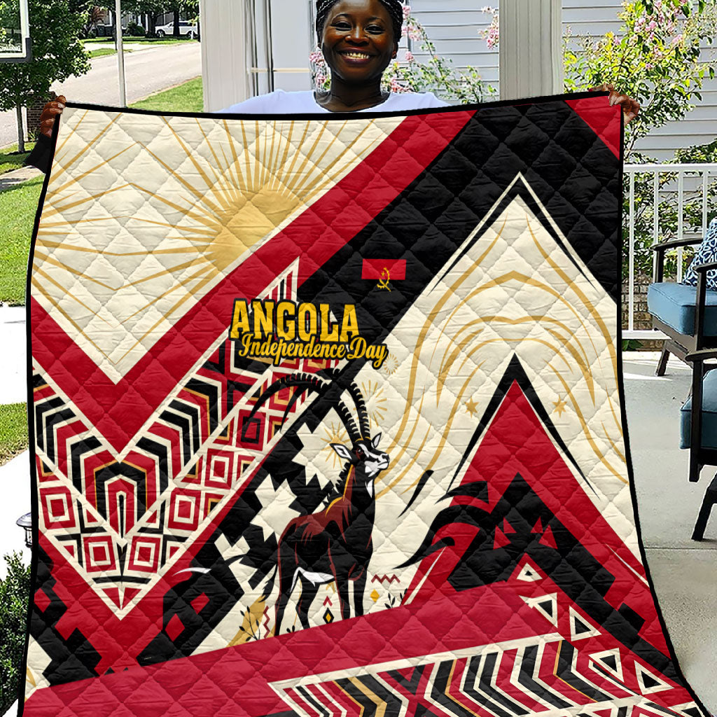 Angola Independence Day Antelope Quilt Flag Coat Of Arms Geometric African