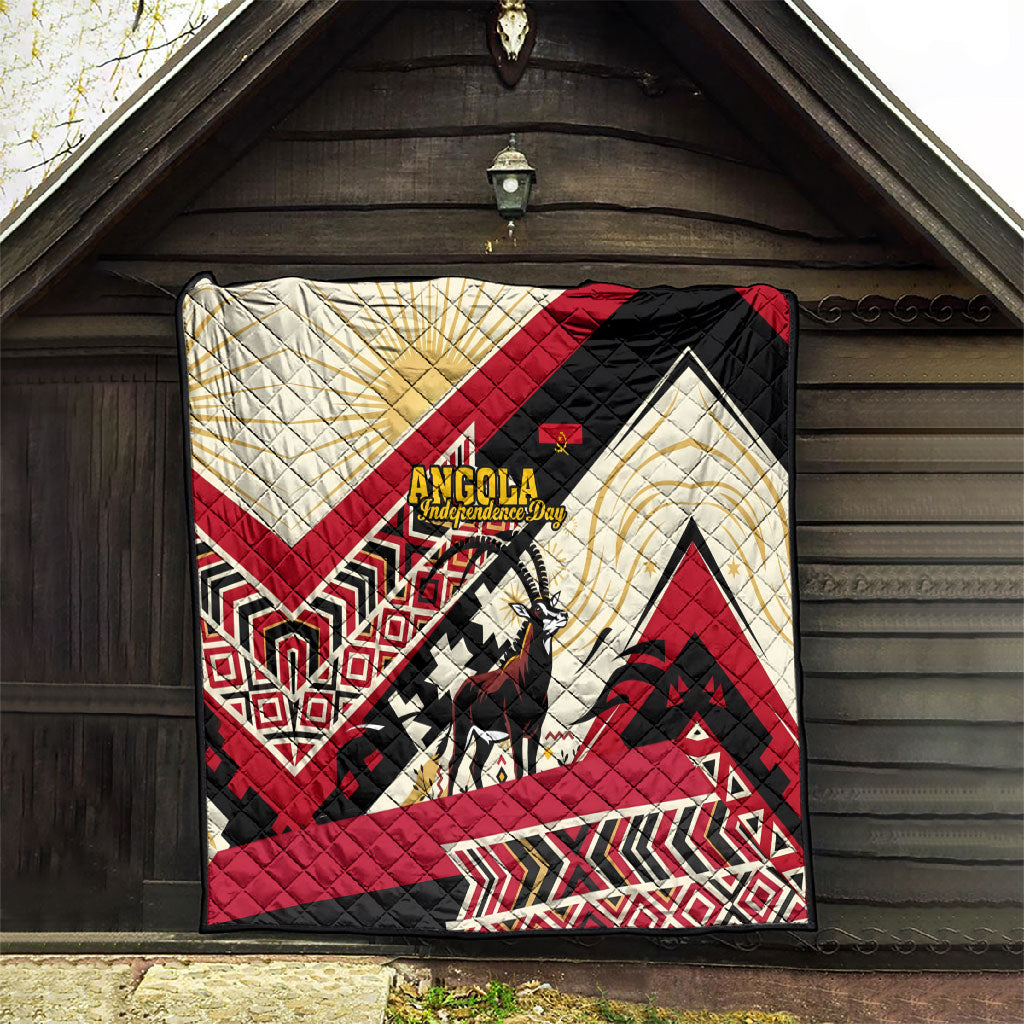 Angola Independence Day Antelope Quilt Flag Coat Of Arms Geometric African