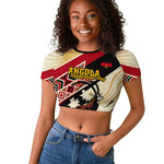 Angola Independence Day Antelope Raglan Cropped T shirt Flag Coat Of Arms Geometric African