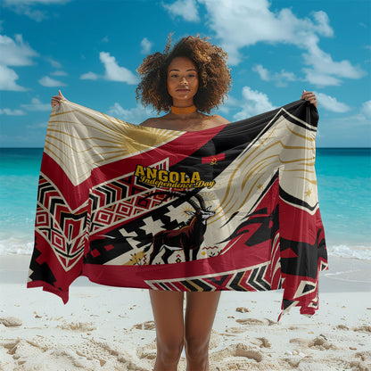 Angola Independence Day Antelope Sarong Flag Coat Of Arms Geometric African