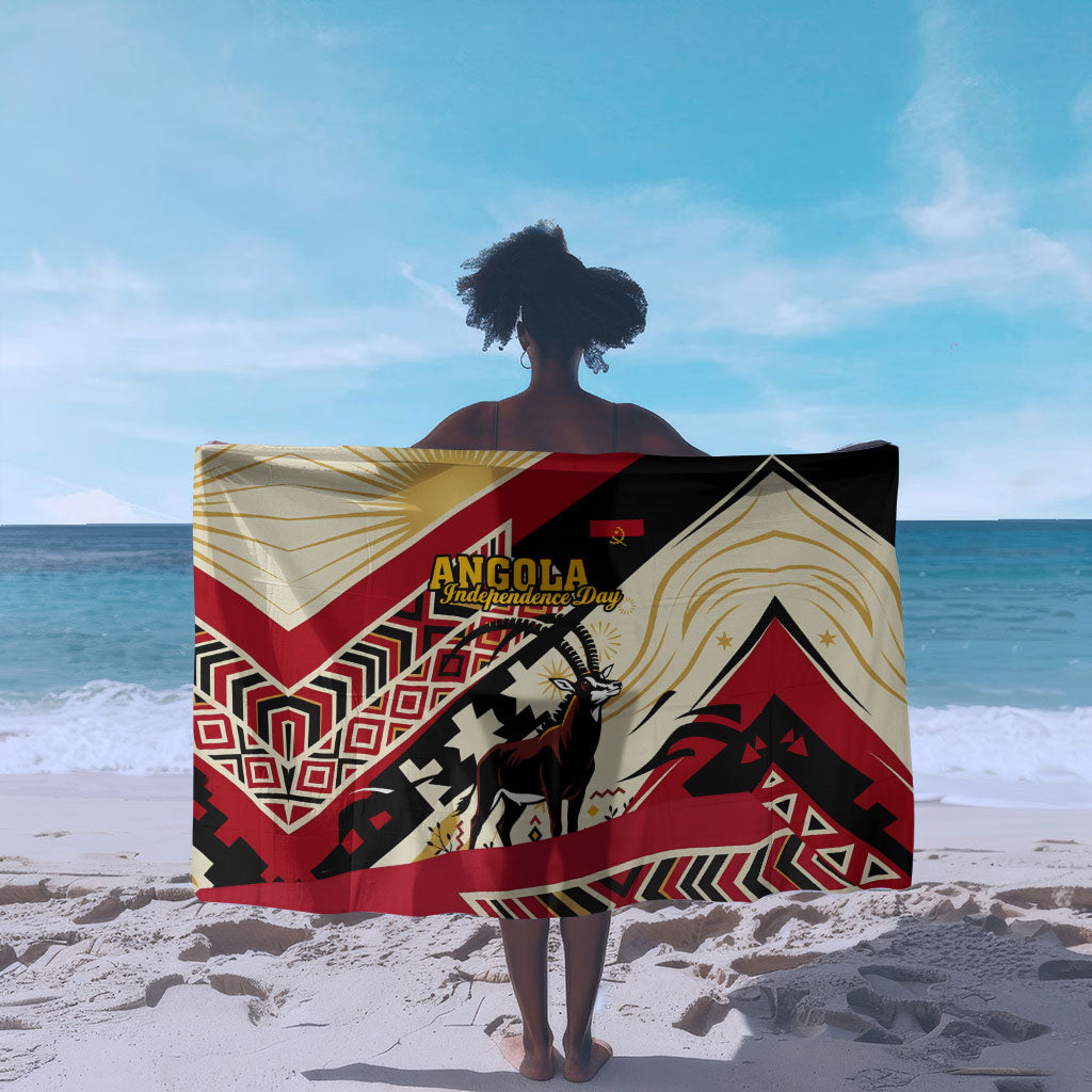 Angola Independence Day Antelope Sarong Flag Coat Of Arms Geometric African