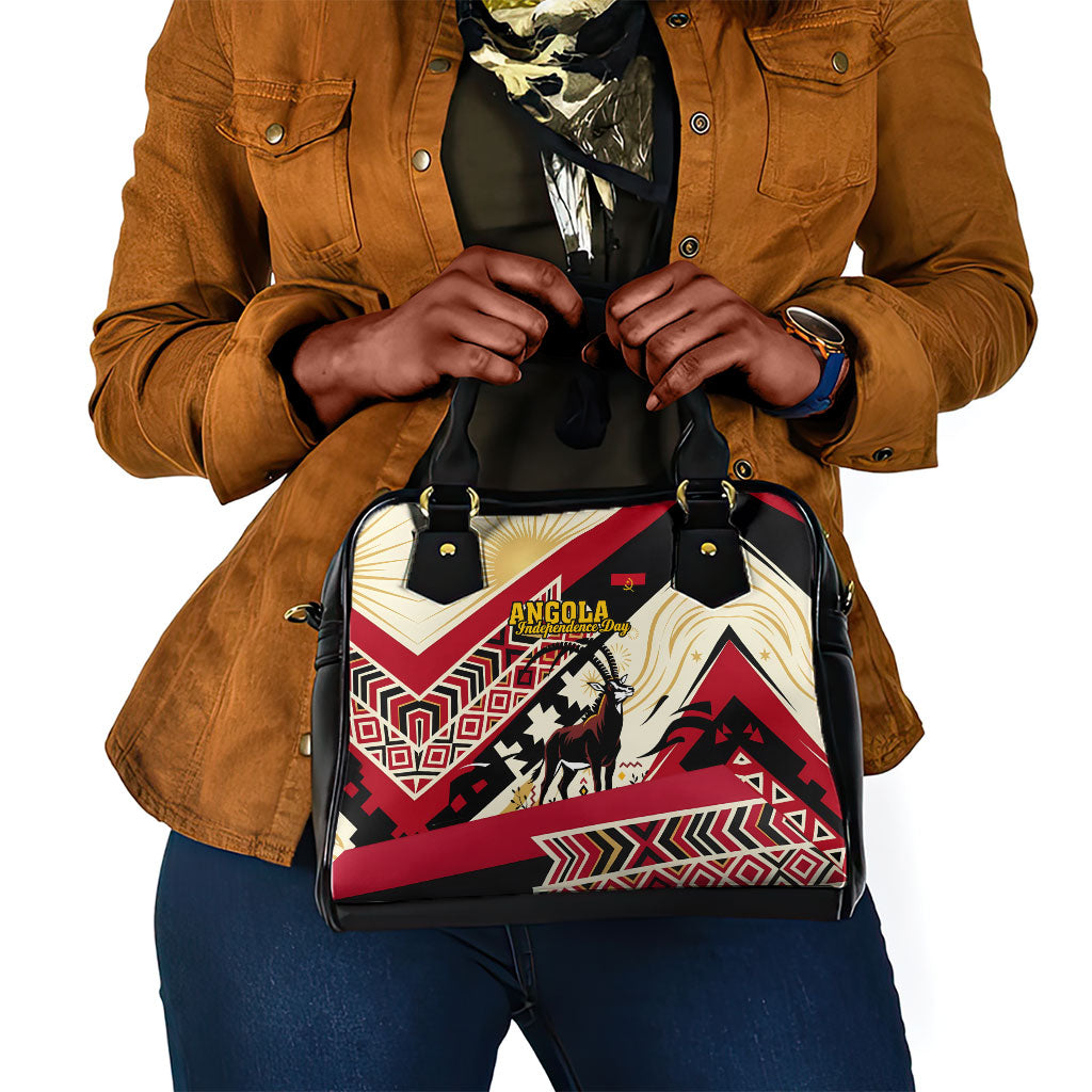 Angola Independence Day Antelope Shoulder Handbag Flag Coat Of Arms Geometric African