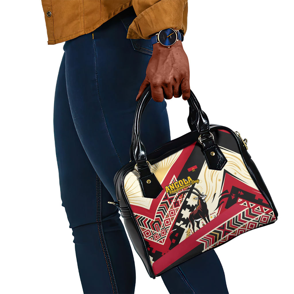 Angola Independence Day Antelope Shoulder Handbag Flag Coat Of Arms Geometric African
