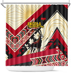 Angola Independence Day Antelope Shower Curtain Flag Coat Of Arms Geometric African