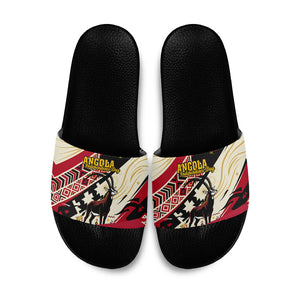 Angola Independence Day Antelope Slide Sandals Flag Coat Of Arms Geometric African