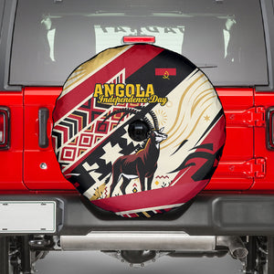 Angola Independence Day Antelope Spare Tire Cover Flag Coat Of Arms Geometric African