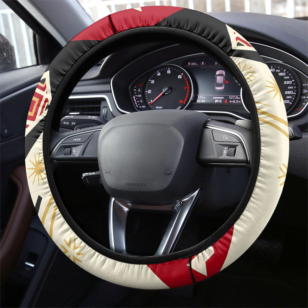 Angola Independence Day Antelope Steering Wheel Cover Flag Coat Of Arms Geometric African