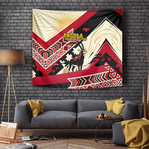 Angola Independence Day Antelope Tapestry Flag Coat Of Arms Geometric African