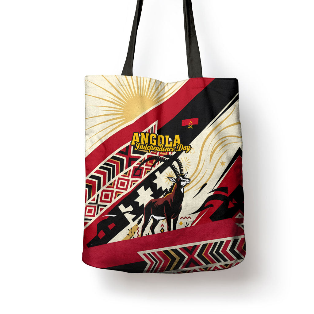 Angola Independence Day Antelope Tote Bag Flag Coat Of Arms Geometric African