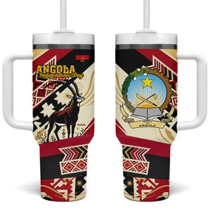Angola Independence Day Antelope Tumbler With Handle Flag Coat Of Arms Geometric African
