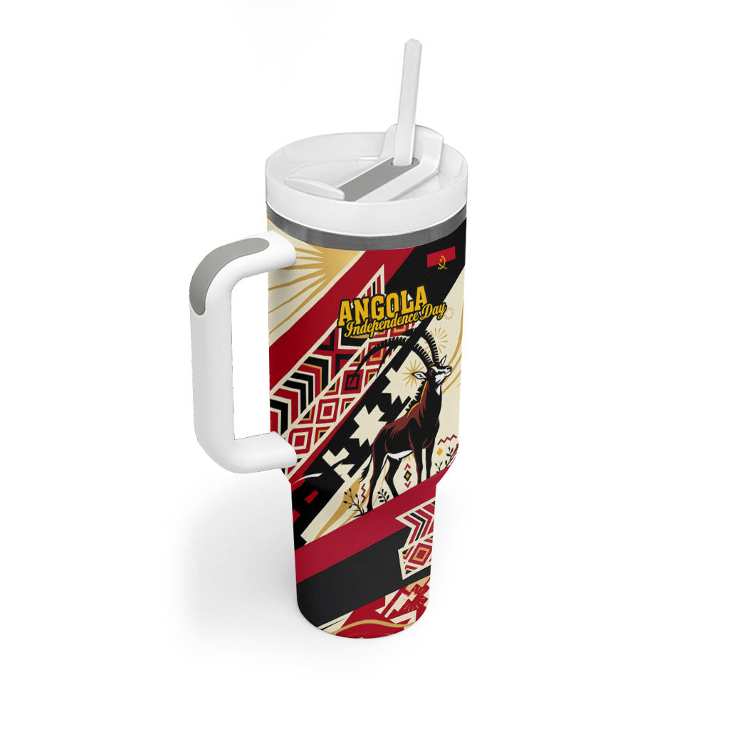 Angola Independence Day Antelope Tumbler With Handle Flag Coat Of Arms Geometric African