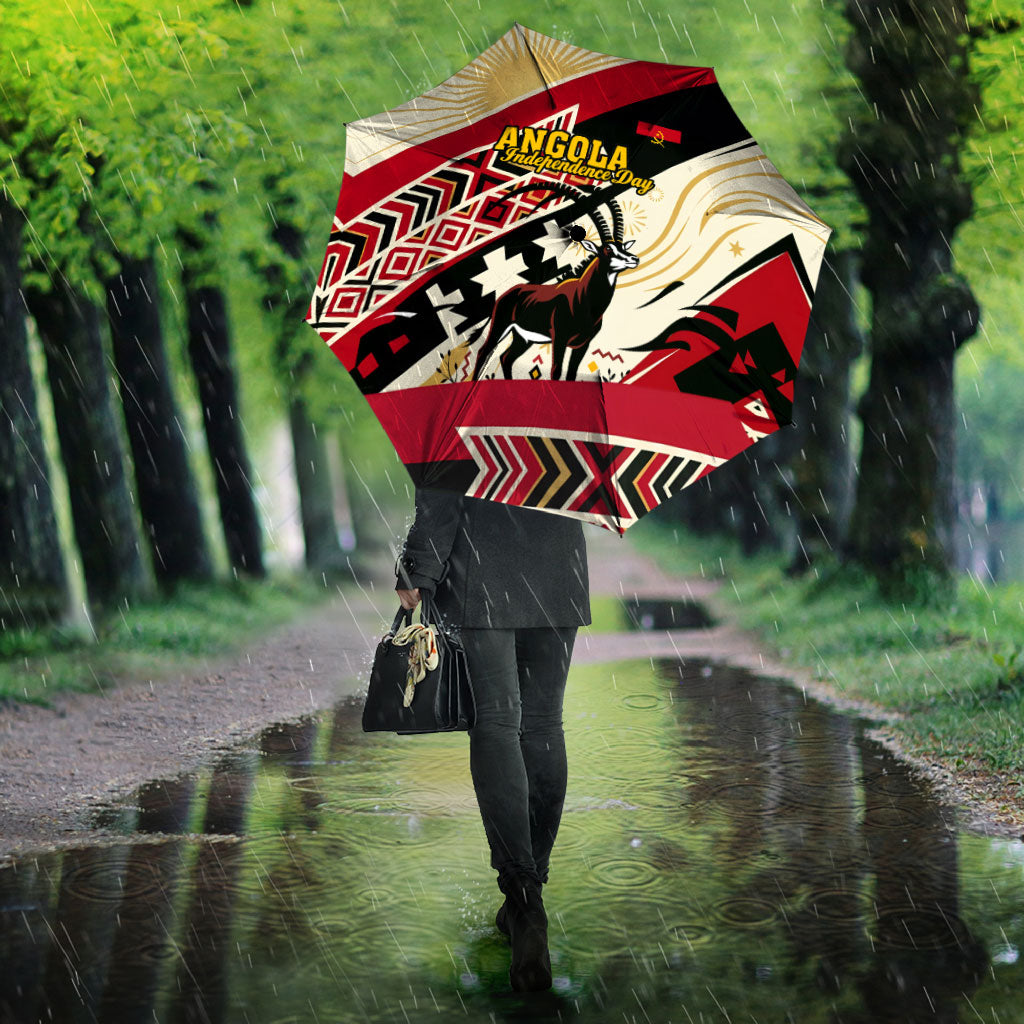 Angola Independence Day Antelope Umbrella Flag Coat Of Arms Geometric African