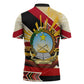 Angola Independence Day Antelope Zipper Polo Shirt Flag Coat Of Arms Geometric African