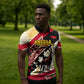 Angola Independence Day Antelope Zipper Polo Shirt Flag Coat Of Arms Geometric African