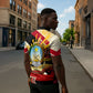 Angola Independence Day Antelope Zipper Polo Shirt Flag Coat Of Arms Geometric African