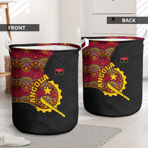 Angola Independence Day Laundry Basket Black Red Flag Coat Of Arms Tribal Geometric