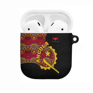 Angola Independence Day AirPods Case Black Red Flag Coat Of Arms Tribal Geometric