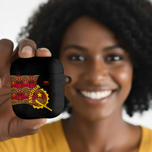 Angola Independence Day AirPods Case Black Red Flag Coat Of Arms Tribal Geometric
