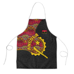 Angola Independence Day Apron Black Red Flag Coat Of Arms Tribal Geometric