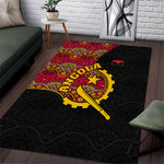 Angola Independence Day Area Rug Black Red Flag Coat Of Arms Tribal Geometric