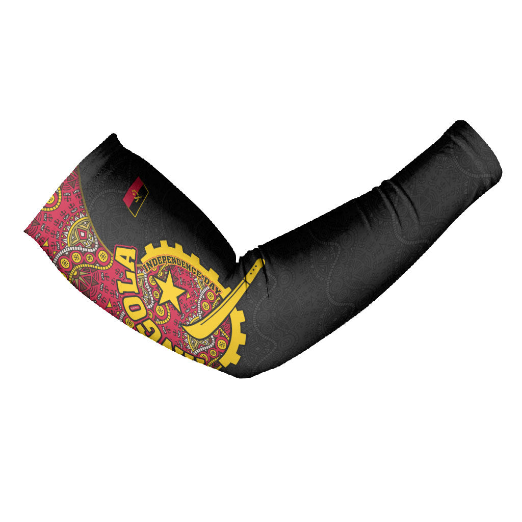 Angola Independence Day Arm Sleeves Black Red Flag Coat Of Arms Tribal Geometric