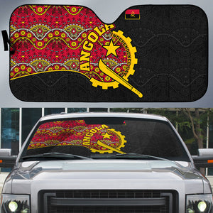 Angola Independence Day Auto Sun Shade Black Red Flag Coat Of Arms Tribal Geometric