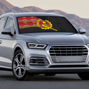 Angola Independence Day Auto Sun Shade Black Red Flag Coat Of Arms Tribal Geometric