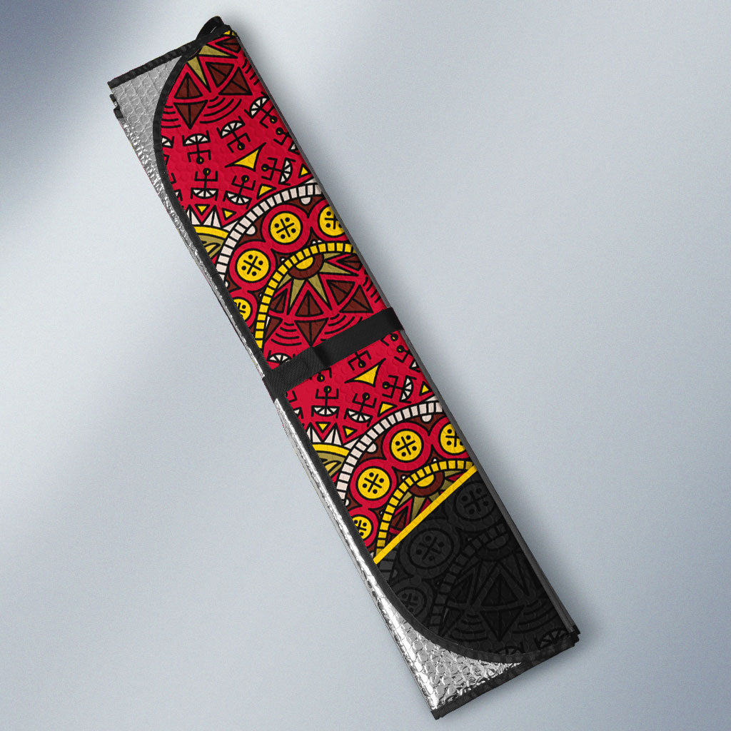 Angola Independence Day Auto Sun Shade Black Red Flag Coat Of Arms Tribal Geometric