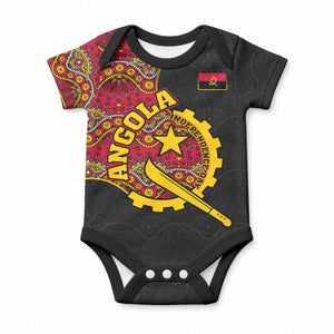Angola Independence Day Baby Onesie Black Red Flag Coat Of Arms Tribal Geometric