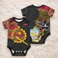 Angola Independence Day Baby Onesie Black Red Flag Coat Of Arms Tribal Geometric