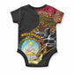 Angola Independence Day Baby Onesie Black Red Flag Coat Of Arms Tribal Geometric