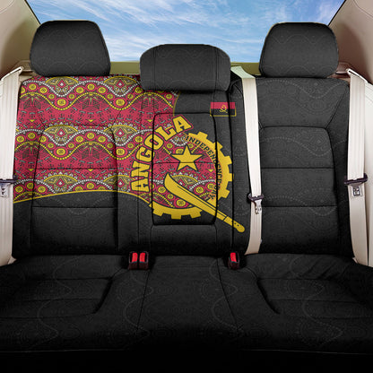 Angola Independence Day Back Car Seat Cover Black Red Flag Coat Of Arms Tribal Geometric