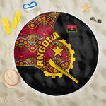 Angola Independence Day Beach Blanket Black Red Flag Coat Of Arms Tribal Geometric