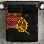 Angola Independence Day Bedding Set Black Red Flag Coat Of Arms Tribal Geometric