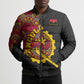 Angola Independence Day Bomber Puffer Jacket Black Red Flag Coat Of Arms Tribal Geometric
