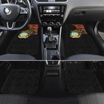 Angola Independence Day Car Mats Black Red Flag Coat Of Arms Tribal Geometric