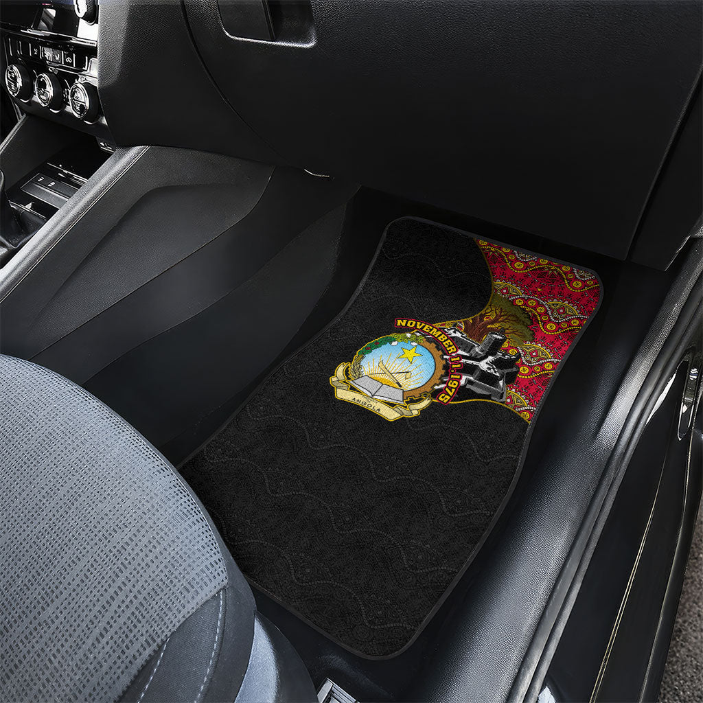 Angola Independence Day Car Mats Black Red Flag Coat Of Arms Tribal Geometric