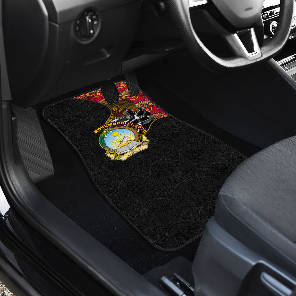 Angola Independence Day Car Mats Black Red Flag Coat Of Arms Tribal Geometric