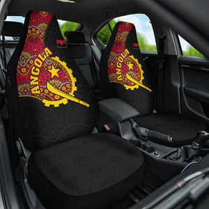 Angola Independence Day Car Seat Cover Black Red Flag Coat Of Arms Tribal Geometric