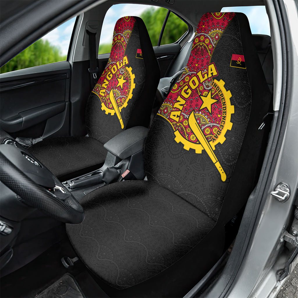 Angola Independence Day Car Seat Cover Black Red Flag Coat Of Arms Tribal Geometric